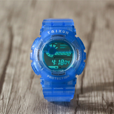 可爱透明款电子表男孩女孩全防水夜光闹铃秒表儿童手表批发T-201|ms