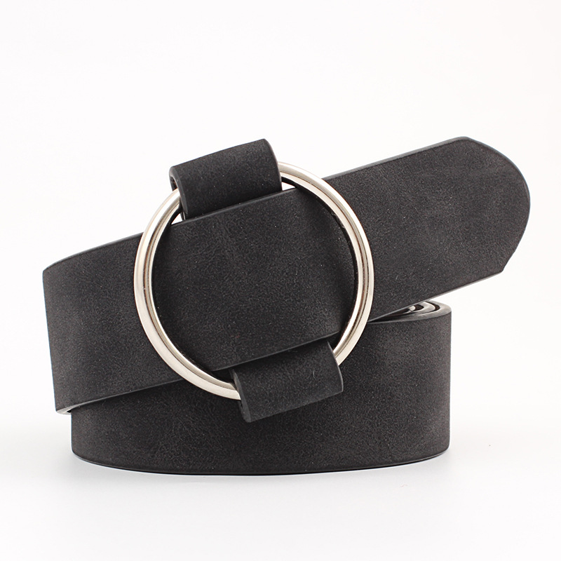 Nuevo cinturón creativo sin alfiler con hebilla redonda informal para mujer, cinturón ancho a la moda juvenil, cinturón al por mayor para mujer_voghion.com