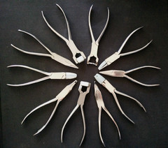 Stainless steel toothless needle nose pliers, round nose pliers, flat nose pliers, flat nose, curved nose, nylon pedicure pliers, glasses pliers