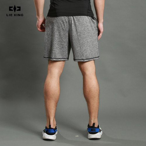 Sports running shorts, fitness training shorts, elastic strap pockets, quick-drying, manufacturer supply shorts 12019