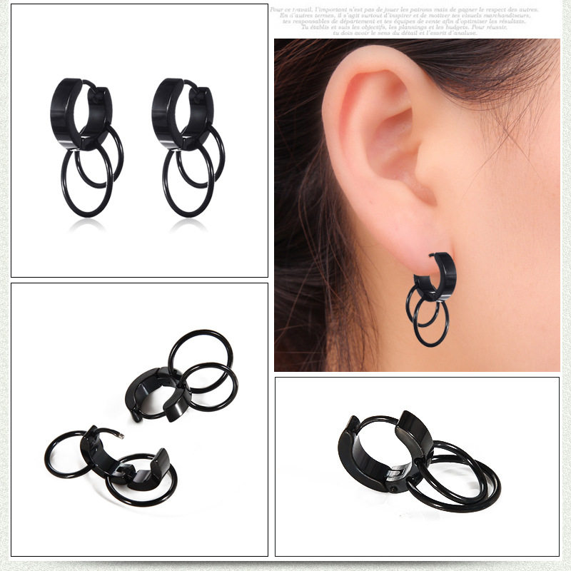 1 Piece Simple Style Geometric Plating Stainless Steel Earrings display picture 3