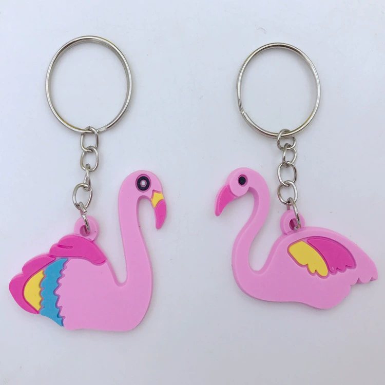 Фабрика Прямые поставки мягкий клей Фламинго брелок Единорог брелок ПВХ силиконовый брелок