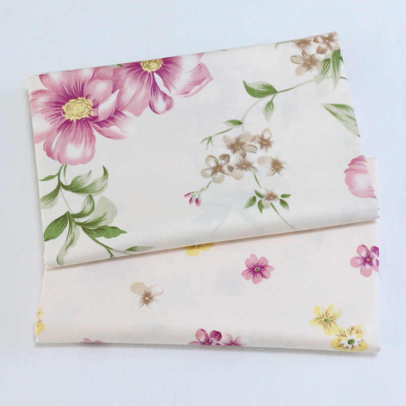 韩版田园花卉小碎花AB版被套床单面料 全棉印花布料 纯棉布料批发