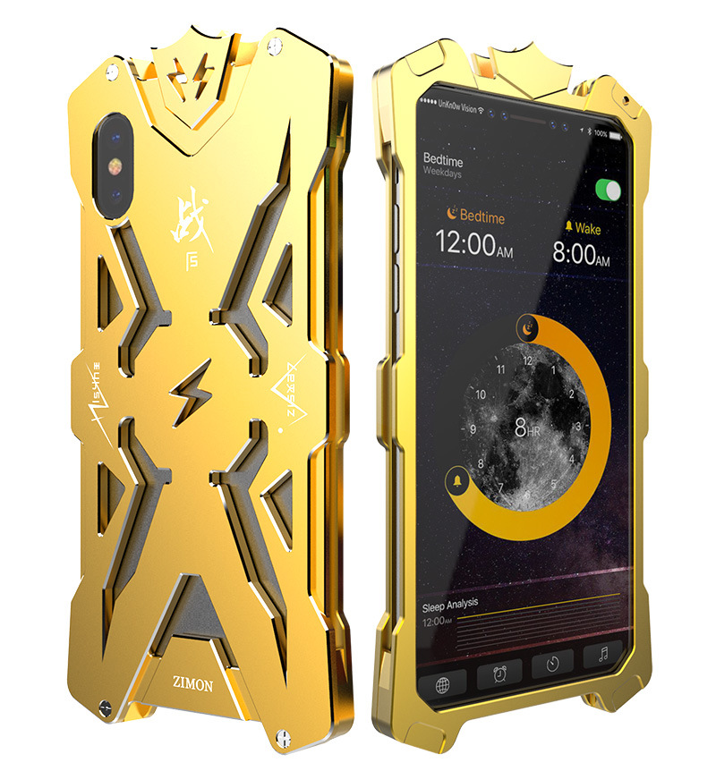 SIMON THOR Aviation Aluminum Alloy Shockproof Armor Metal Case Cover for Apple iPhone X