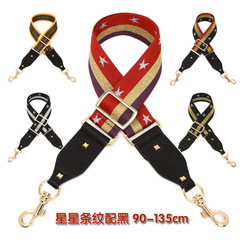 Women's canvas webbing contrast-color single-shoulder wide strap bag with cowhide single-shoulder/crossbody design, featuring a versatile strap.