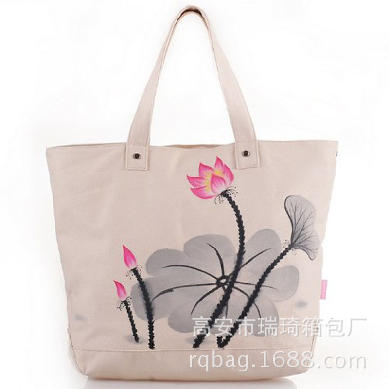 全棉手提帆布袋 棉布束口袋现货  帆布购物袋 厂家批发可印刷LOGO