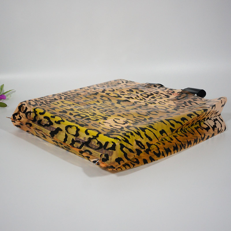 包郵豹紋加厚風琴手提袋服裝袋手提袋子服裝店塑料袋禮品袋批發