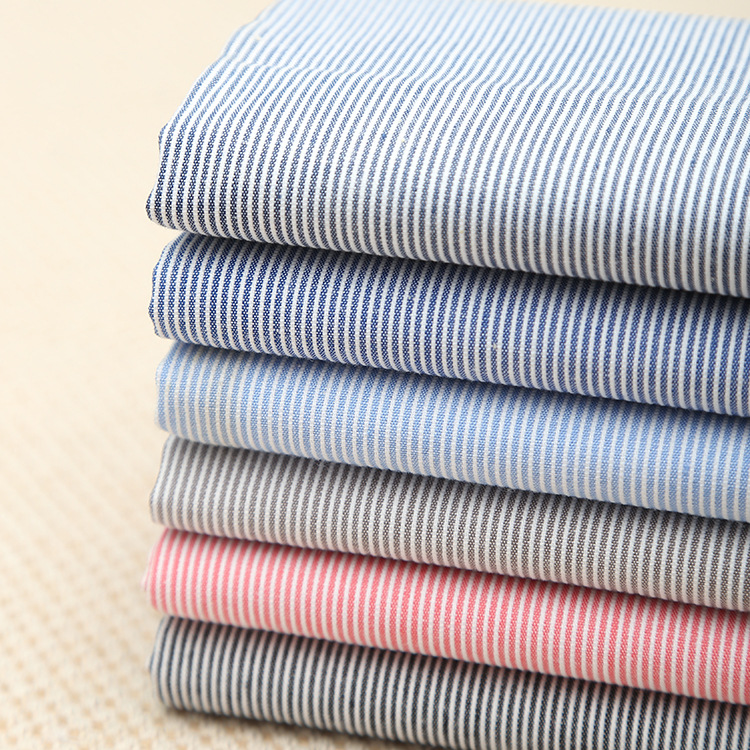 现货批发 棉色织牙签提花条子布 春夏衬衫连衣裙男女装时尚面料