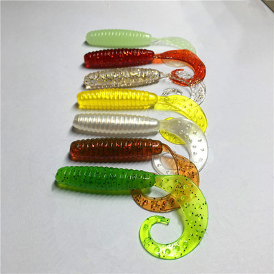 Soft bait fishing 2.4g6.5cm Lure Black fish Catfish Mandarin Soft insects One-tailed Bean roll