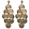 Metal matte fashionable square golden earrings, European style