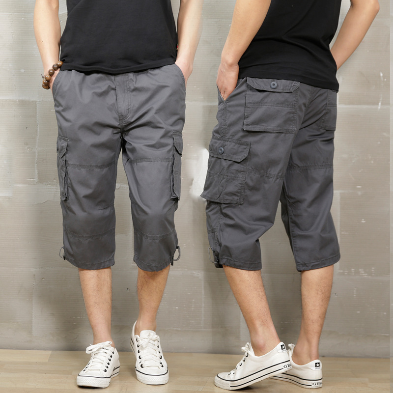 Ropa de trabajo de verano Pantalones delgados pantalones cortos sueltos multibolsillos de los hombres pantalones medios deportes de ocio al aire libre pantalones cortos hombres