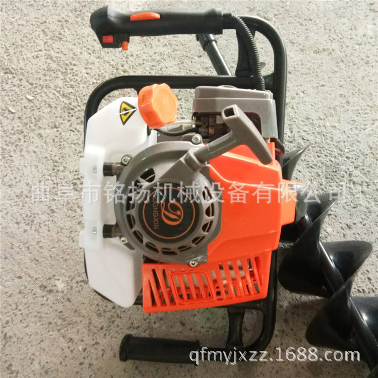 风冷单缸二冲程汽油机挖坑机高效小型电线杆植树挖坑机图片