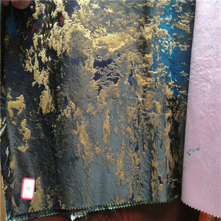 泡感水墨画图案色织梭织提花布适用于服装装饰礼服沙发布鞋子布