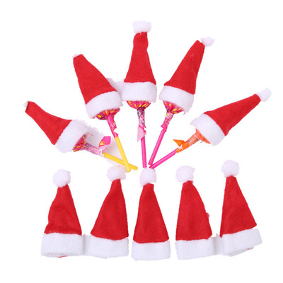 wholesale Christmas decorate Supplies Mini Christmas hat Christmas Lollipop Christmas Non-woven fabric Cap 4*7cm