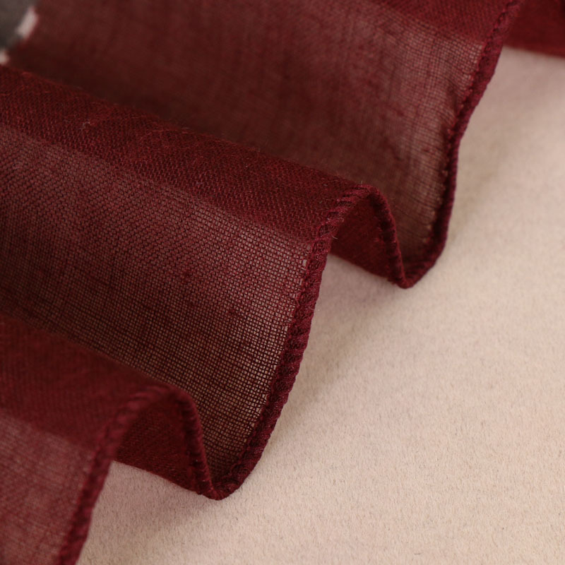 #6酒红边 (1) 加密巴厘纱包头长巾