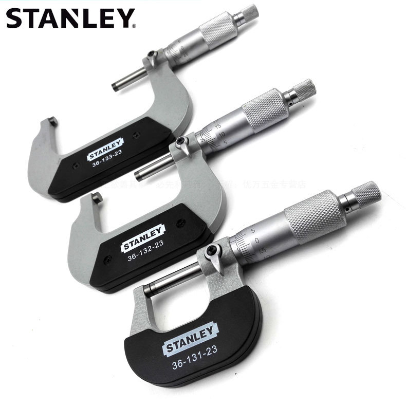 正品史丹利机械外径千分尺0-25-50-75mm高精度螺旋测微仪器分厘卡