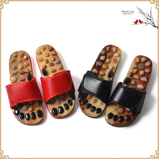 Factory direct wholesale pebbles agate stone jade foot acupoint health massage slippers