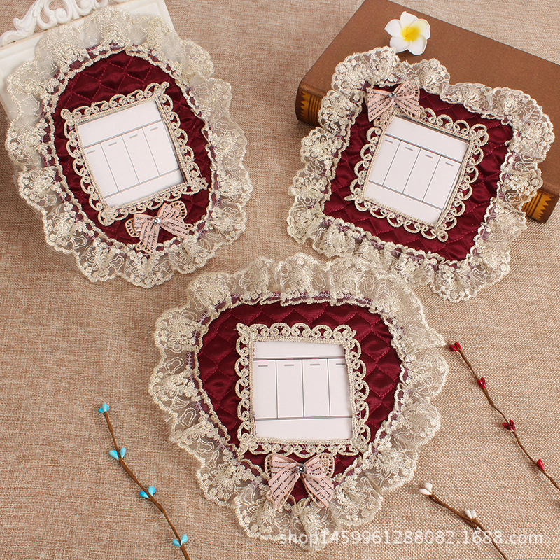 歐式蕾絲刺繡開關貼 绗縫布藝開關套防塵罩裝飾牆貼 插座保護套
