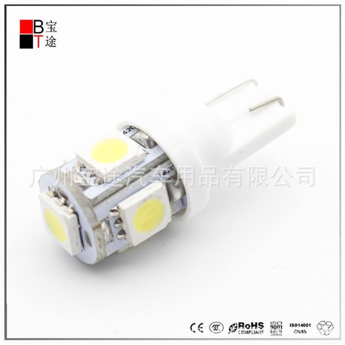 (2) LED ڵ  T10LED  ǥõ 5SMD5 Ӹ б /ȣ  W5W  