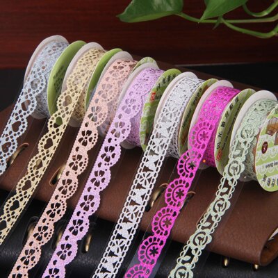 the republic of korea DIY album parts Scrub Gold powder Lace lace originality colour decorate tape 1M