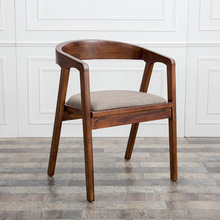 厂家直销 现代简易桶椅实木餐椅 北欧实木家具时尚简约全实木椅子