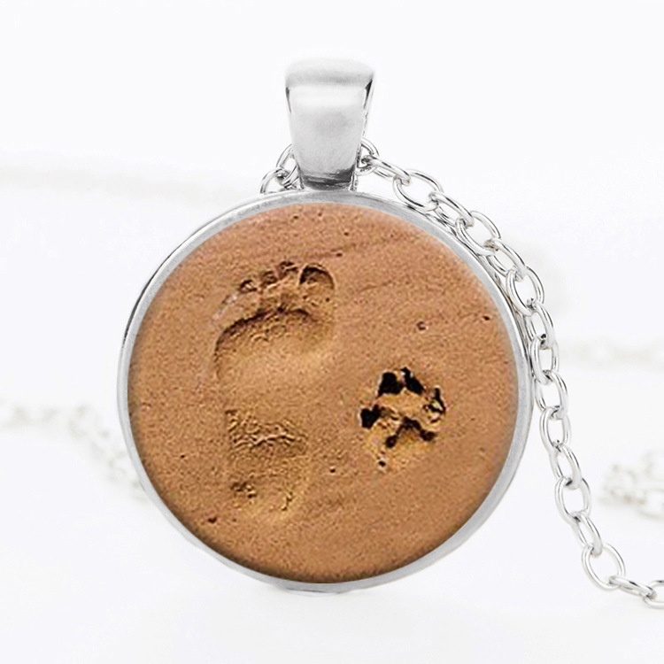 Beach Little Footprint Pendant Necklace
