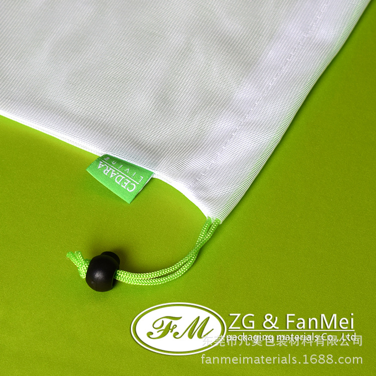 热销产品网布袋 电子产品网眼袋 蔬菜水果化妆品拉绳收纳网格袋子