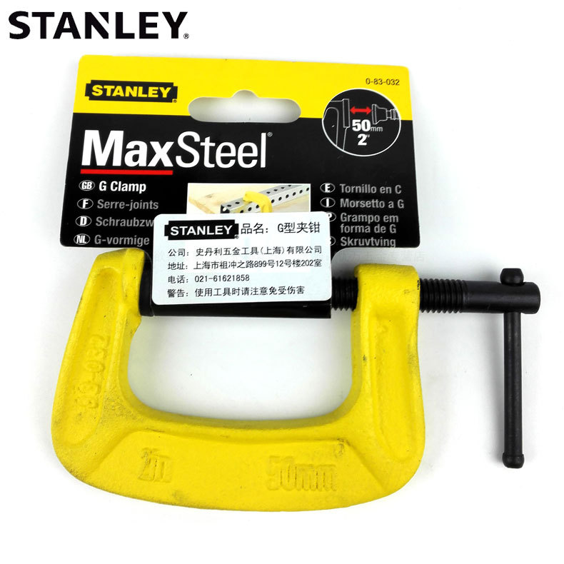 STANLEY史丹利4寸G字型夹钳 83-034-23固定夹紧器木工夹具D形夹钳