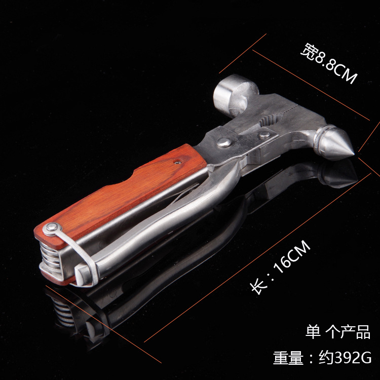 Multifunctional axe life hammer wooden handle axe hammer outdoor portable camping home maintenance combination tool knife