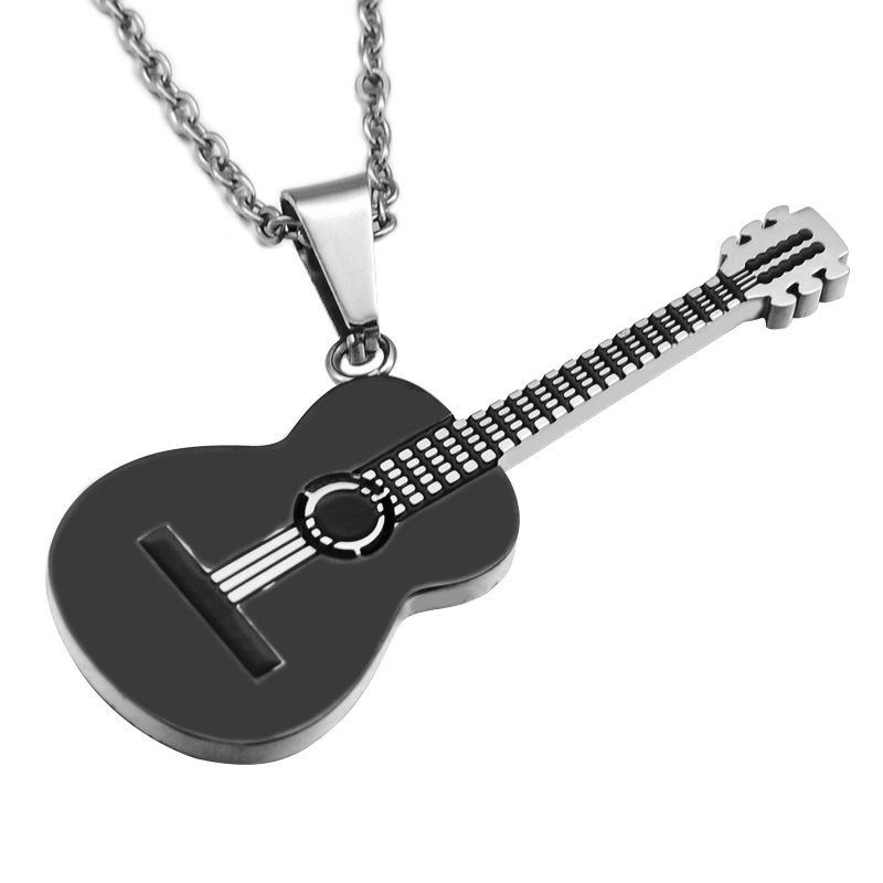 Fashion Stainless Steel Guitar Necklace Pendant Wholesale Nihaojewelry display picture 10