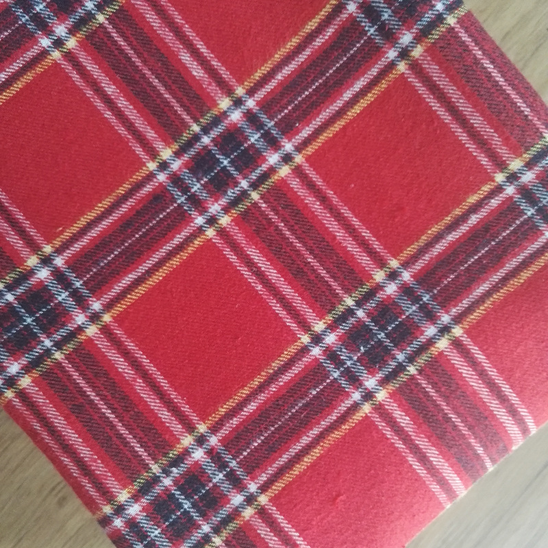 柯桥现货供应涤棉色织绒布21s女装法兰绒服装秋冬布料厂家直销