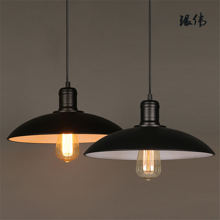 复古个性艺术餐厅灯Loft工业单头吧台锅盖吊灯美式乡村铁艺餐灯具