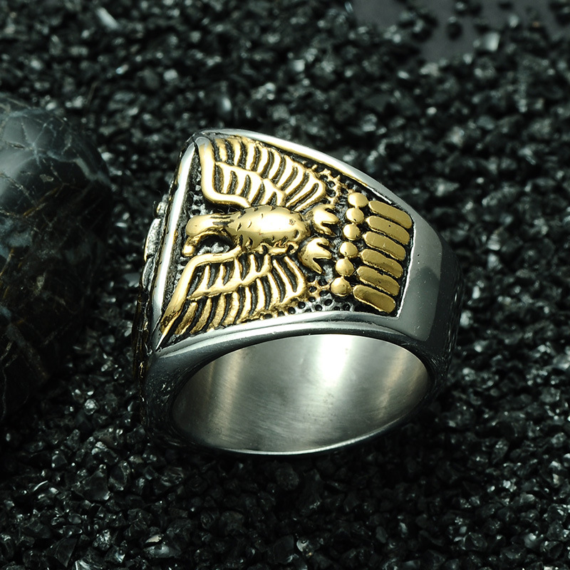 Retro Usn Corps Stainless Steel Eagle Anchor Ring Wholesale Nihaojewelry display picture 2