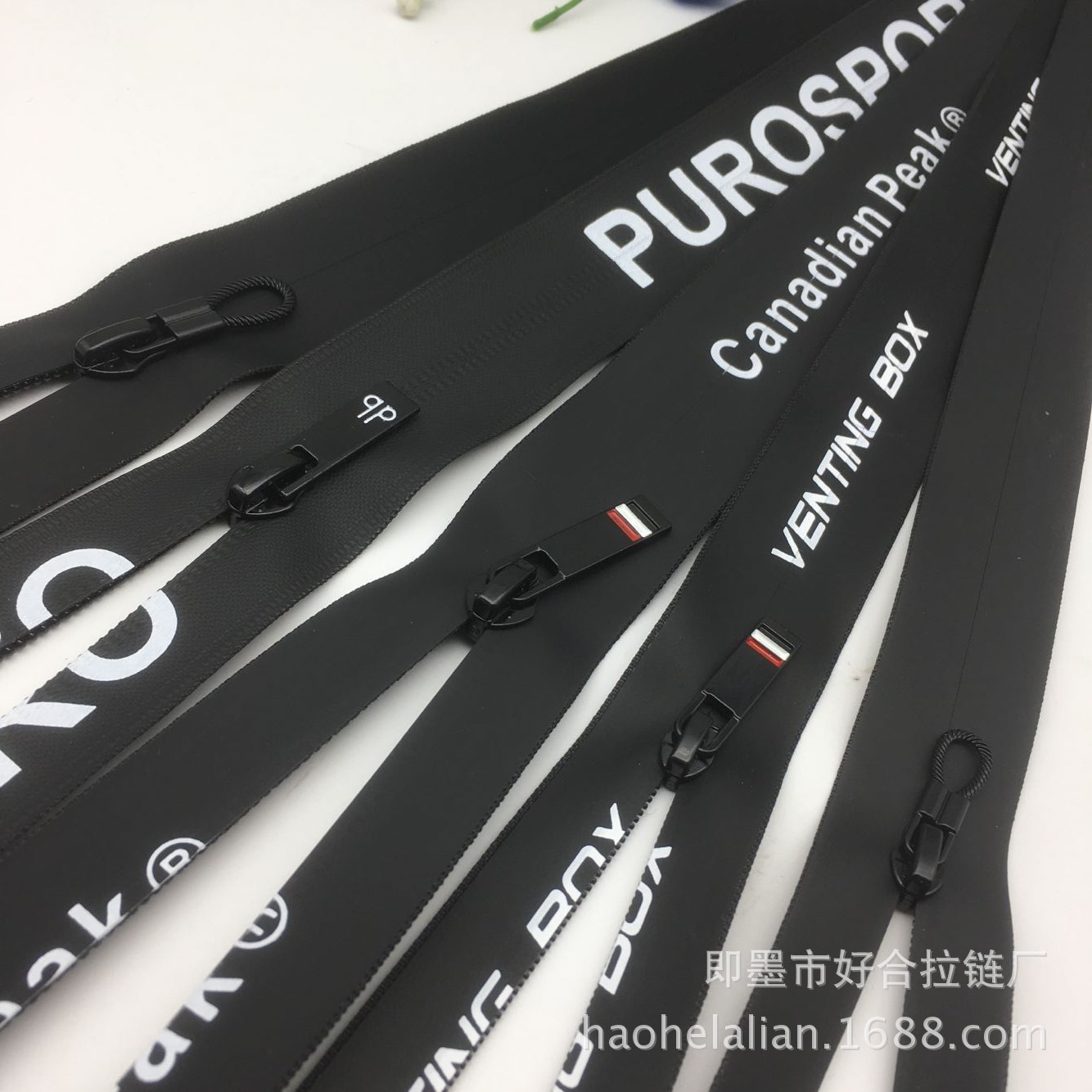 服装反装尼龙拉链防水拉锁 印字母反光印花反穿彩色闭口拉头