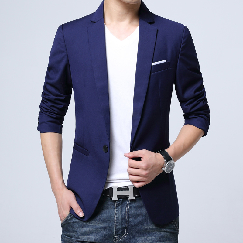 Primavera y otoño nuevo pequeño traje de los hombres de estilo coreano slim fit traje de los hombres jóvenes más tamaño chaqueta de negocios de moda ropa de hombre
