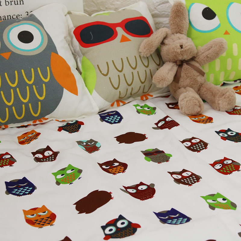 迈北彼棉质猫头鹰宝宝爬行垫儿童卡通地毯宝贝爬爬垫 帐篷配件