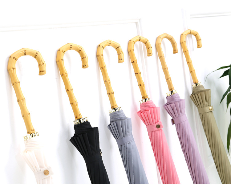 六色竹柄纯色伞_03