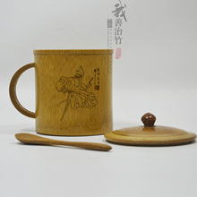 厂家竹杯竹茶杯马克竹杯竹水杯随手杯把手竹杯雕刻加工外贸竹制品