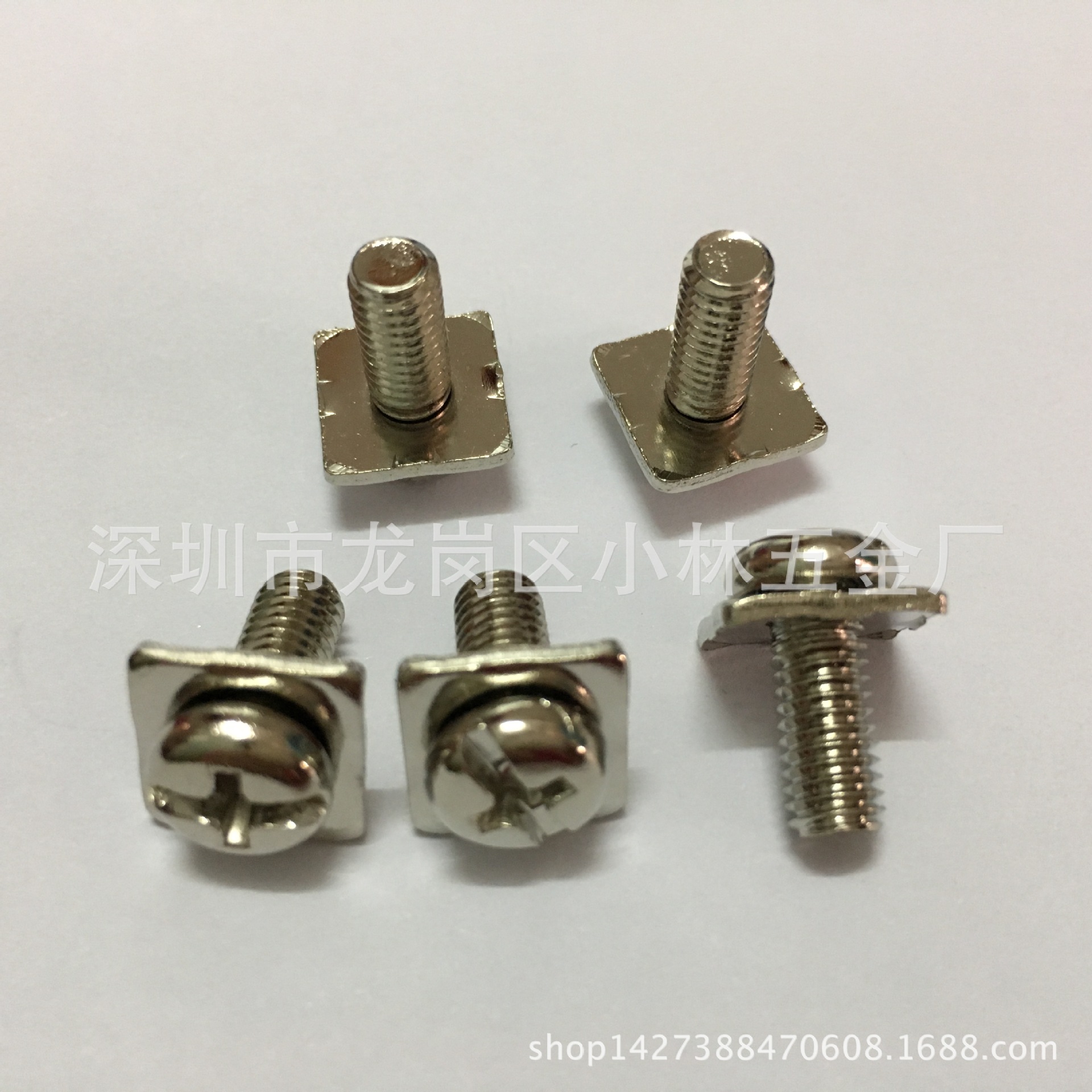 四方垫二组合镀镍十一字元头带方介组合M3*6接线端子螺丝组合螺丝