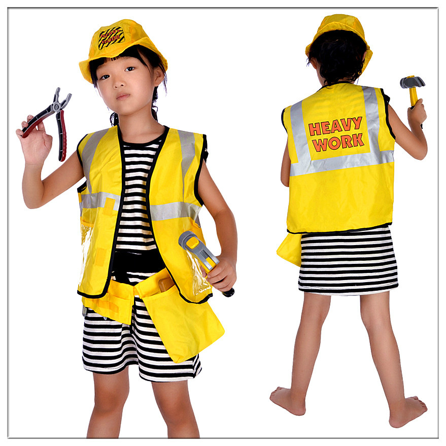 Halloween Cosplay traje de bombero médico policía ingeniero pirata chef ropa + herramientas