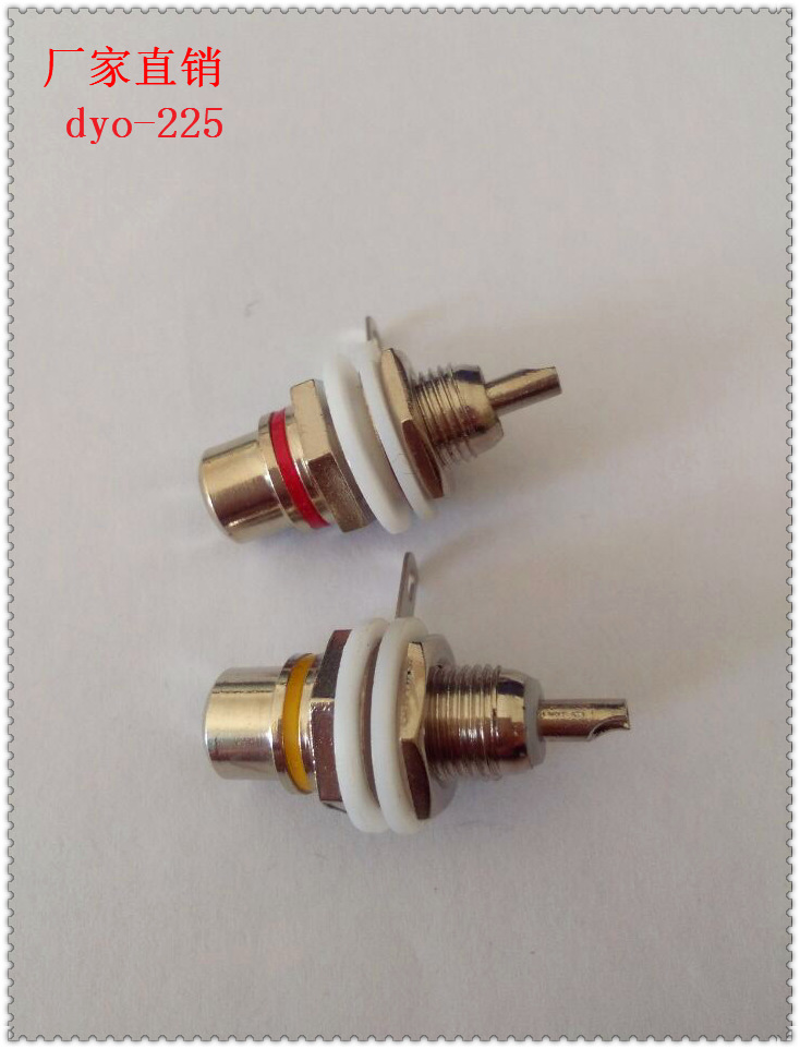 RCA镀镍莲花母座AV插座音频音响连接头