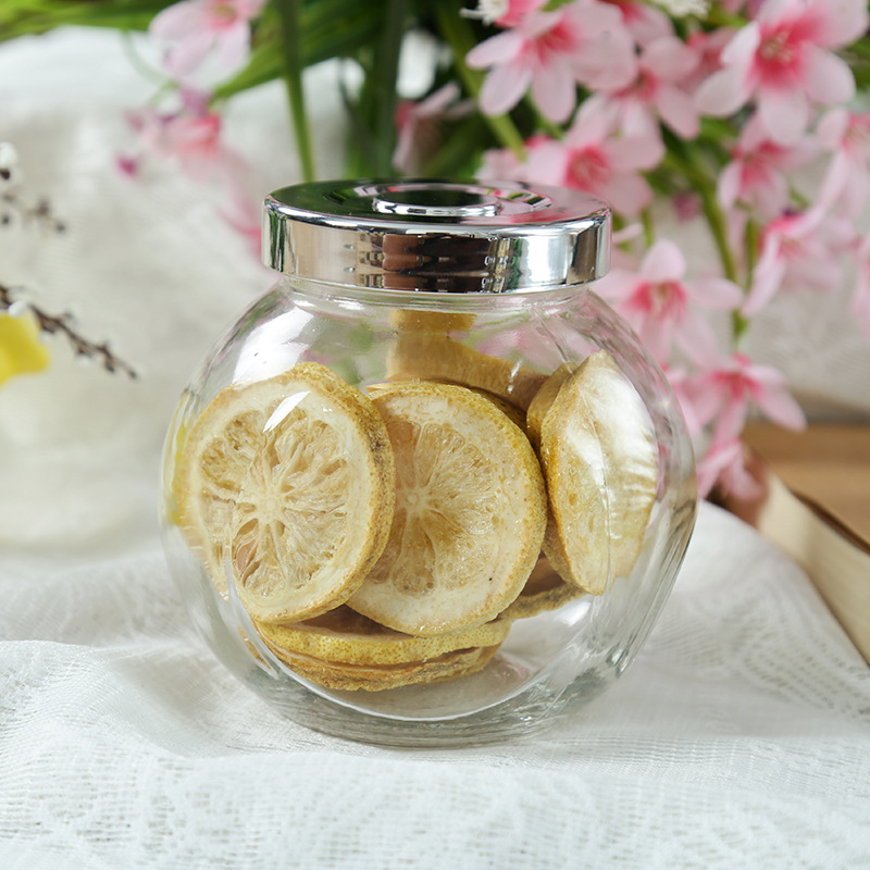 180ML简约扁骨储物玻璃瓶 蜂蜜玻璃瓶 枸杞子喜糖带盖玻璃瓶