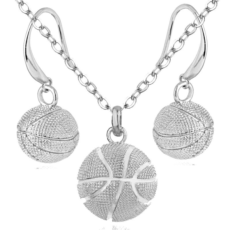 Fashion Three-dimensional Basketball Alloy Necklace display picture 7