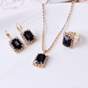 High-end crystal, set, necklace and earrings, ring, wedding dress, jewelry, accessory, 3 piece set, wholesale