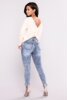 Europe elastic holes hot waist ladies jeans little feet pants