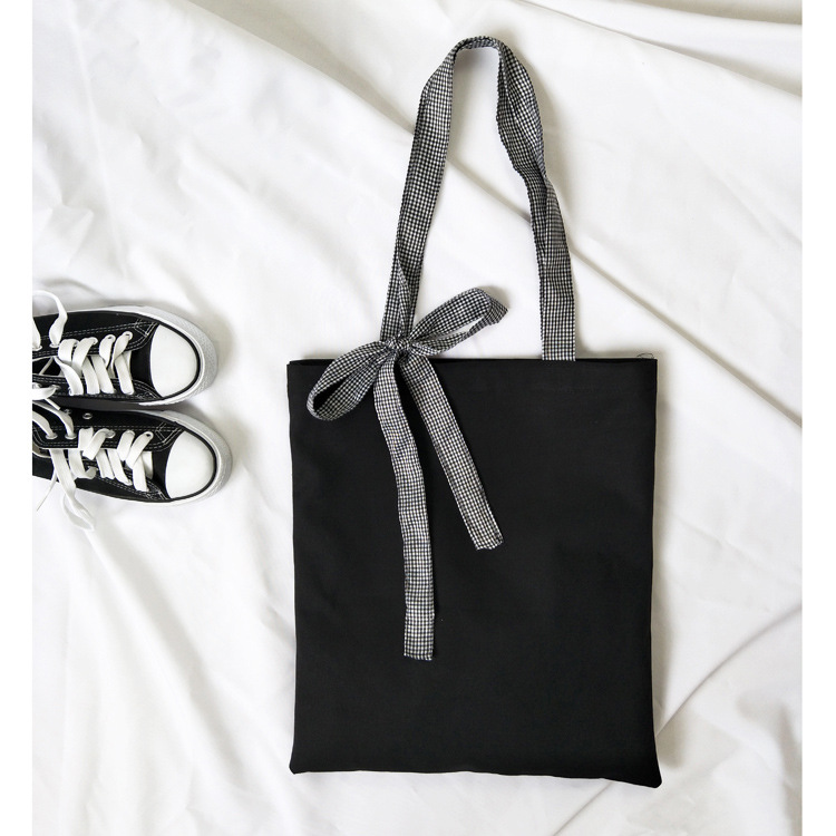 Nuevo ins estilo coreano puro negro a cuadros arco bolso de hombro estilo universitario estudiante universitario clase bolso de mano