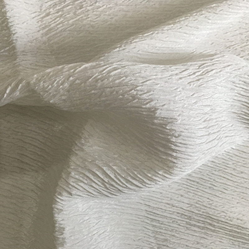 真丝弹力提花  真丝弹力提花纯色丝绸面料 衣服裙子真丝面料批发