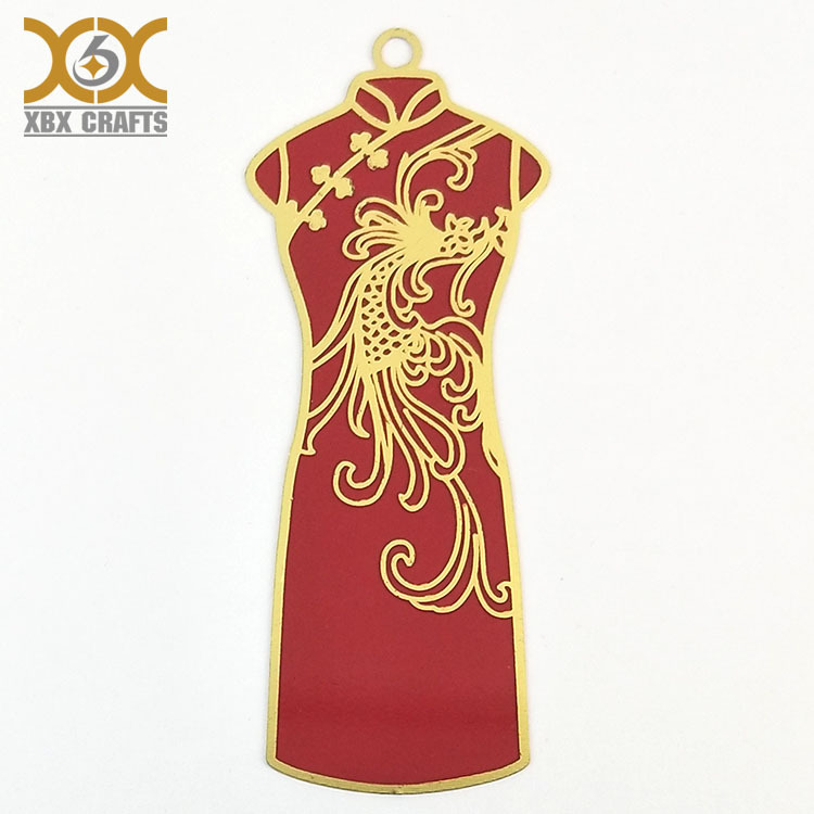 电镀金银烤漆色彩多样旗袍造型书签刻度尺学生用品超可爱礼品书签|ms