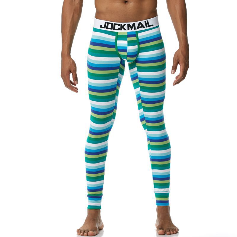 Pantalones calientes transfronterizos de los Hombres Calientes de JOCKMAIL delgados pantalones de algodón puro rayas U diseño convexo pantalones largos al por mayor JM1106