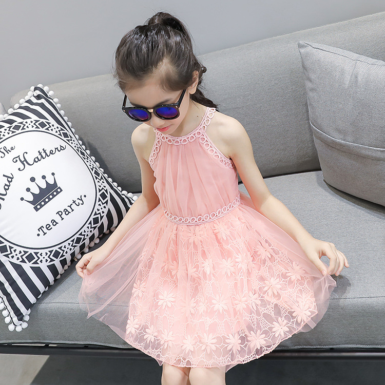 2018 Baby Flower Girl Dresses Princess Lace Wedding Party Pageant Formal Dress Kids Prom Homecoming Tulle Dresses 2-10Y 36